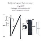 Folding Lantern Stand Pole Portable Lamp Stand Hook Collapasible Light Stand Holder for Camping Fishing Picnic BBQ Outdoor Activities (Black)