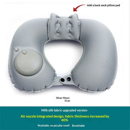 2 Pcs Inflatable Bath Pillows for Tub Bath Head and Neck U Shaped Blow up Full Body Travel Pillow with Adjustable Button Bath Tub Pillows for Airplanes Shower Spa