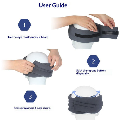 Cotton Sleep Eye Mask for Men - Upgrade Design Blackout Side Sleeper Eyes Cover for Night Sleeping, Large Size Wide Soft Travel Airplane Blindfold with Adjustable Velcro Strap for Work Nap