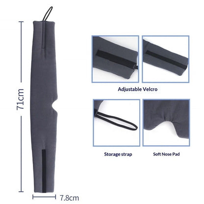 Cotton Sleep Eye Mask for Men - Upgrade Design Blackout Side Sleeper Eyes Cover for Night Sleeping, Large Size Wide Soft Travel Airplane Blindfold with Adjustable Velcro Strap for Work Nap