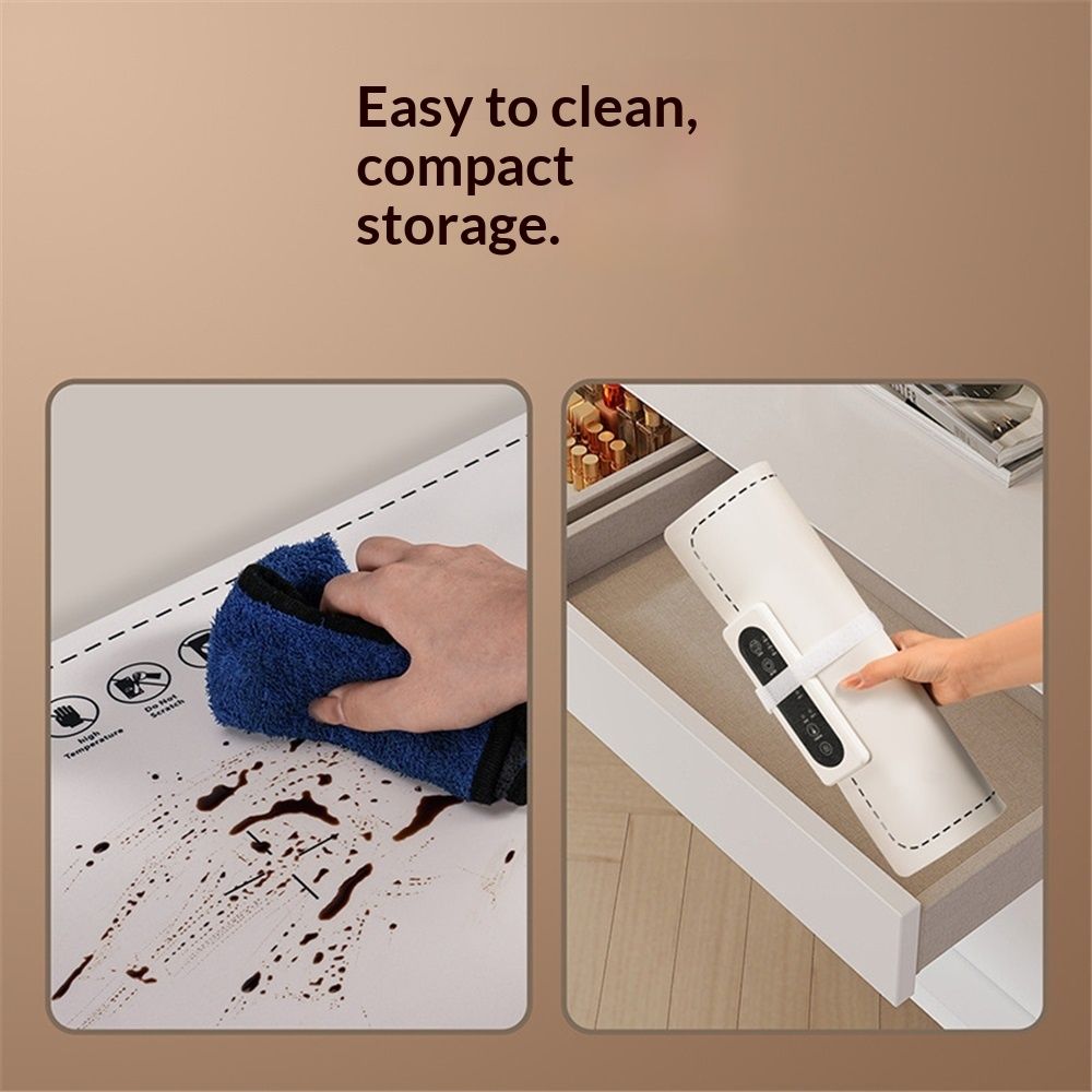Warming Mat for Food - Electric Silicone Food Warming Tray for Buffet, Rollable Food Warmer Mat for Countertop, Fast Heating Mat with Timer and 3 Heat Levels