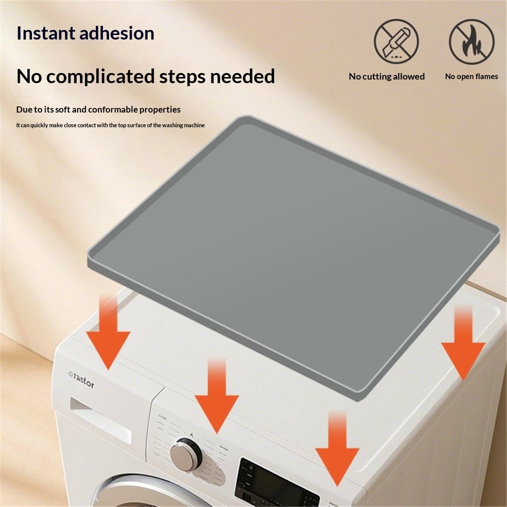 1pcs Washer and Dryer Covers for the Top, 59*59cmSilicone Dryer Top Protector Mat Non-slip Waterproof Washing Machine Cover Protector Top Load for Laundry & Kitchen (Light Gray)