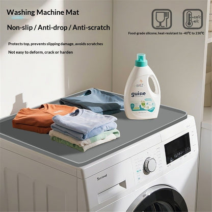 1pcs Washer and Dryer Covers for the Top, 59*59cmSilicone Dryer Top Protector Mat Non-slip Waterproof Washing Machine Cover Protector Top Load for Laundry & Kitchen (Light Gray)