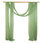 Green Sheer Wedding Arch Draping Fabric 75*300cm 2 Panels Outdoor Curtain Drapes Extra Long for Bridal Baby Shower Ceremony Birthday Party Decor