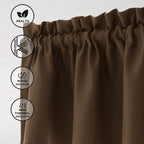 Valance Curtains Blackout Solid Rod Pocket Valances for Living Room and Bedroom, 45*145cm  Brown, 1 Panel