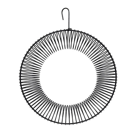 Peanut Wreath Bird Feeder 16 Inch, Rust & Waterproof, Solid Steel Durables Whole Peanut Wild Bird Feeder  black