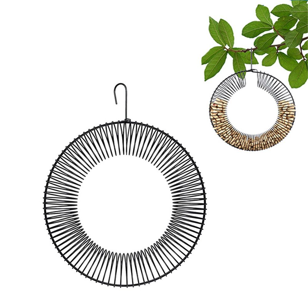 Peanut Wreath Bird Feeder 16 Inch, Rust & Waterproof, Solid Steel Durables Whole Peanut Wild Bird Feeder  black
