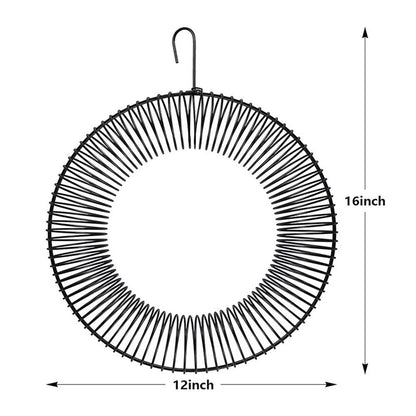 Peanut Wreath Bird Feeder 16 Inch, Rust & Waterproof, Solid Steel Durables Whole Peanut Wild Bird Feeder  black