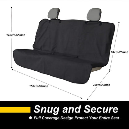 Back Seat Cover for Car Trucks Van SUV,Waterproof Rear Bench Towel Seat Covers for Dogs and Kids,Automotive Backseat Protector (Black)
