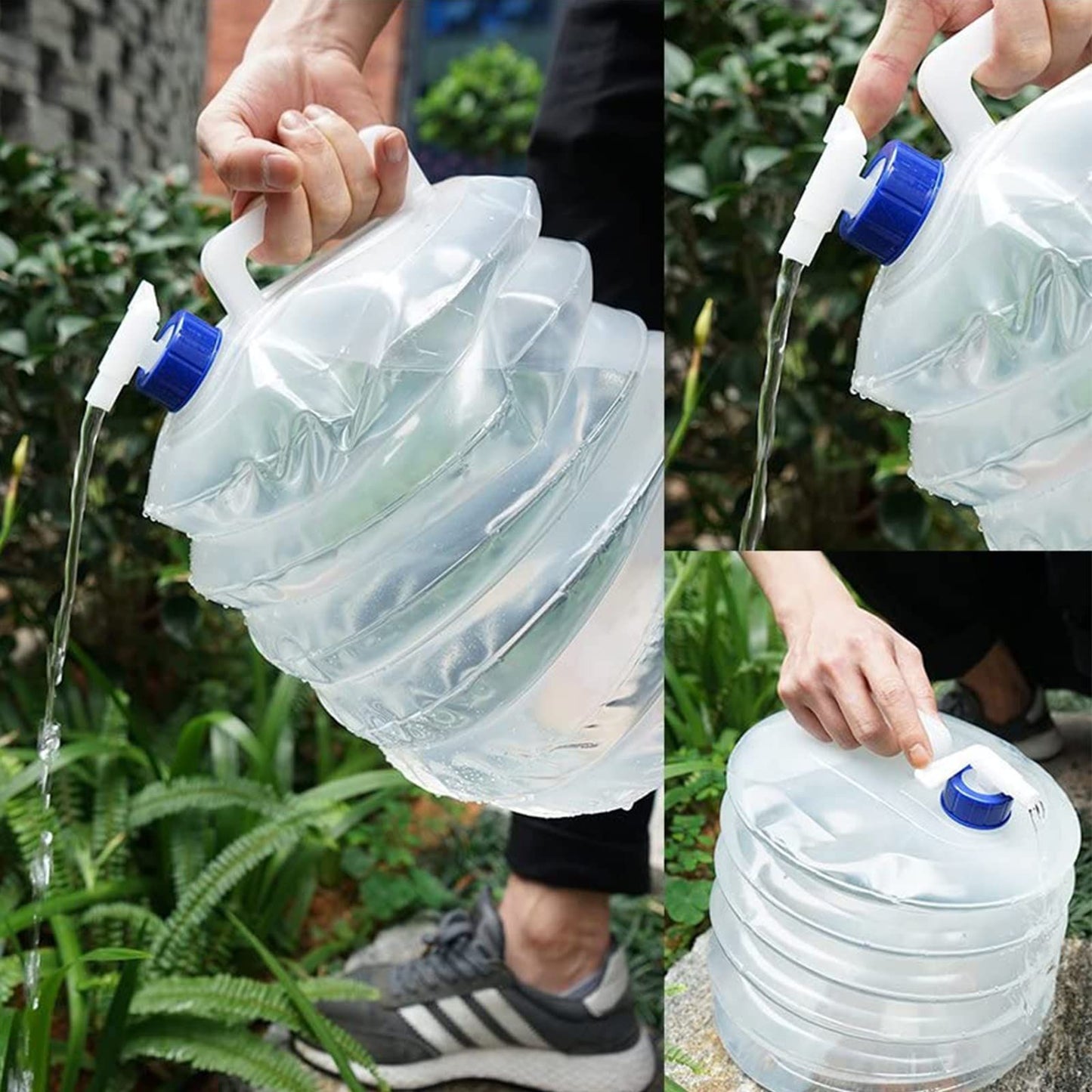 Collapsible Water Container, 3LPortable Folding Water Carrier with Tap, BPA Free Water Carrier Tanks - Water Storage for Camping, Hiking, Climbing, Outdoor, Fishing, Travel