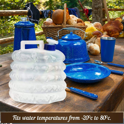 Collapsible Water Container, 3LPortable Folding Water Carrier with Tap, BPA Free Water Carrier Tanks - Water Storage for Camping, Hiking, Climbing, Outdoor, Fishing, Travel
