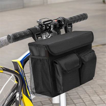 Electric Scooter Bag Wheelchair Bag, Scooter Storage Bag with 14-Inch Laptop Pocket and Cup Holders, Durable Basket for Scooter, Wheelchair and Bike, Mobility Scooter Accessories (Black)