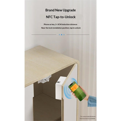 Drawer Lock  Works , Smart Cabinet Locks  Hidden Magnetic Lock Locker, for Secret Storage Compartment Furniture,NFC Wooden Cupboard Wardrobe