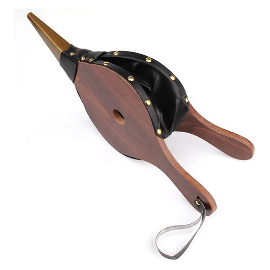 Indoor and outdoor camping barbecue wooden blower hand corrugated pipe pump pit barbecue tool accessories brown (30 * 13)