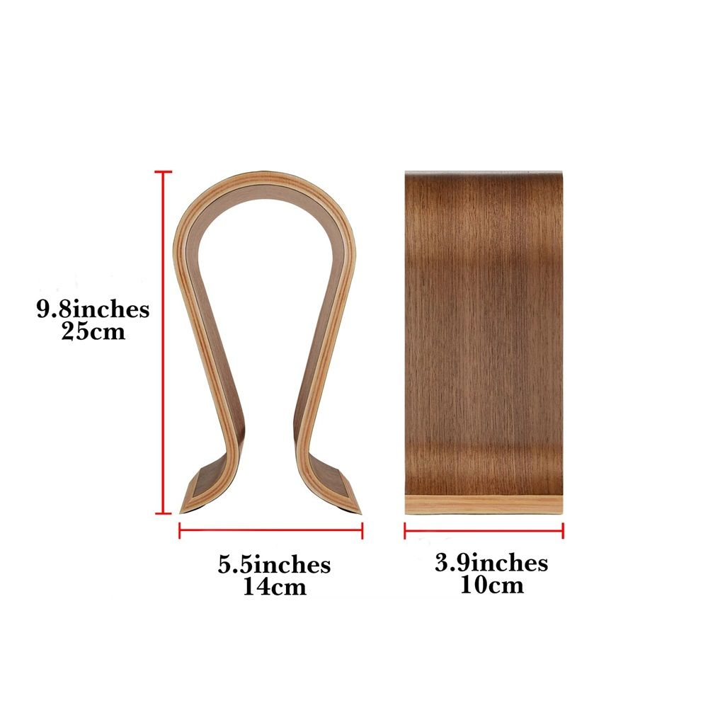 Wooden  Headphones Stand/Wooden Headphone Hanger/Wood Headset Holder/Earphone Desk Display Hanger - （walnut color）