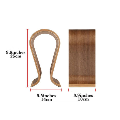 Wooden  Headphones Stand/Wooden Headphone Hanger/Wood Headset Holder/Earphone Desk Display Hanger - （walnut color）