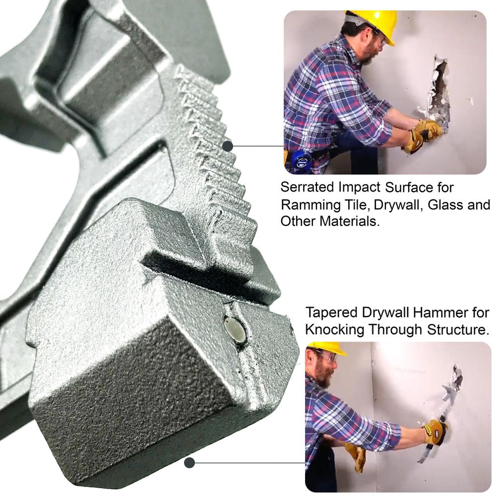 15 Inch Multi-Function Demolition Tool, Hammer, Nail Puller, Multi-Use, Heavy Duty Construction, DIY Hand Tools -