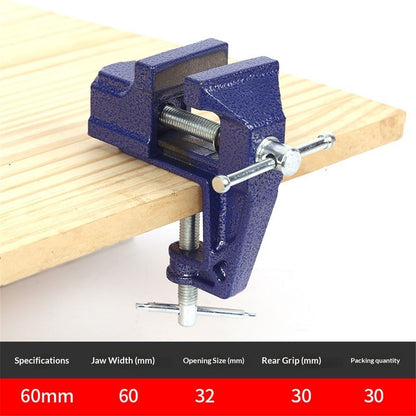 Mini Table Clamp,Small Bench Vice, Upgraded cast steel manufacturing Jewelers Hobby Clamps Craft Repair Tool Portable Work Bench Vise（ 60 blue,）
