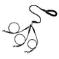 No Tangle 3 Dog  - Main Lead Rope with Padded Handle, Three Detachable Leash Splitters, Heavy-Duty Clip,  Walking, Running, Small, Medium, Large Dogs (Black)
