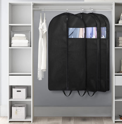 Travel Garment Bag with Zipper Pocket, Suit Bag for Suits, Dresses, Coats  Men Suit Cover With Handles for Clothes, Coats, Jackets, Shirts（3 Packs）