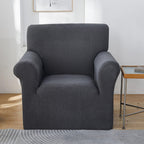Stretch Chair Sofa Slipcover – polyester Non Slip Soft Couch Sofa Cover, Washable Furniture Protector for Kids (Single sofa cover, gray)