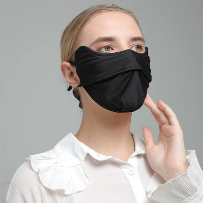 2 pack UV Face Covering UPF 50+ Women Breathable Mask Sun Protection Reusable Outdoor, Protection Golf Sports Face Mask for Women (black)