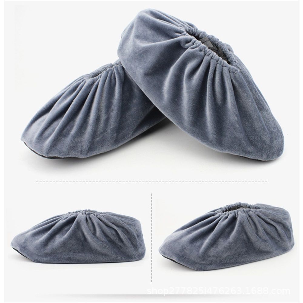 Shoe Covers, 5 Pairs Reusable Non Slip Shoe Protector Covers Washable Soft Shoe Cover for Household Office, Grey