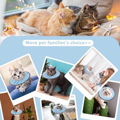 Lightweight Cat Cone Collar Soft, Soft Comfortable Cat Recovery Collar After Surgery, Collar for Cats, Cone for Cats to Stop Licking (Baby Blue, S)