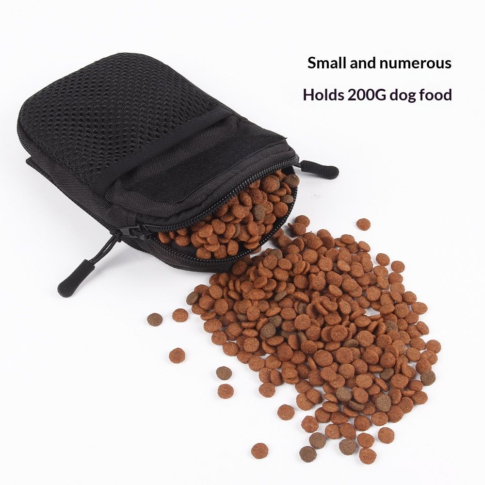 2 pack Dog Treat Pouch Pet Trainning Waist Bag Portable Food Snack Small Item Storage Holder Bag Hook Design Pet Training Reward Pouch Bait Sack Mini Puppy Snack Carrier Container Pockets (BLACK)
