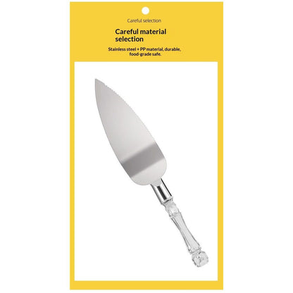 2 set Elegant Cake Knife and Server Set Stainless Steel with Crystal Handle - Perfect for Weddings Anniversaries,and Special Celebrations (Sliver)（Two knives and shovels）