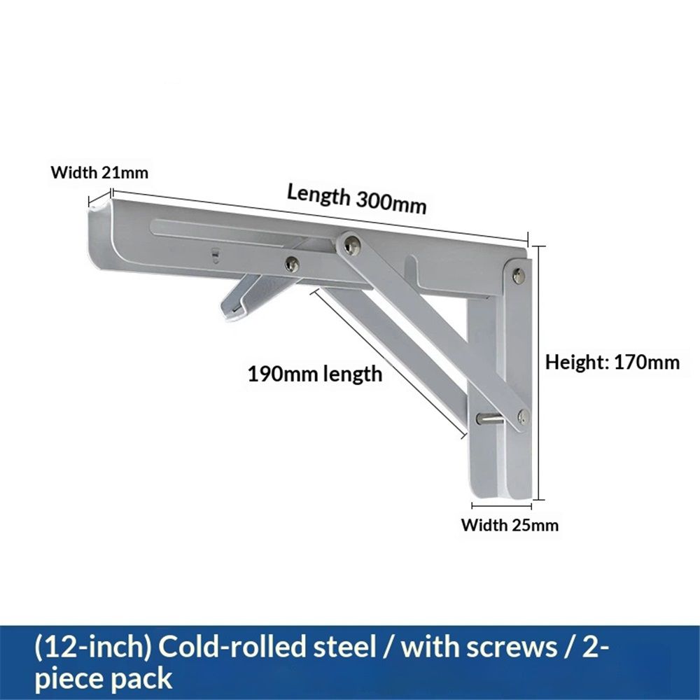 Folding Shelf Brackets Hinges 2 Pcs,Drop Leaf Hinges,Wall Drop Leaf Table Hinge,90 Degree Self-Locking Folding Hinge,Loating Shelves Brackets（12 Inch）