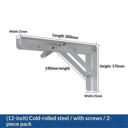 Folding Shelf Brackets Hinges 2 Pcs,Drop Leaf Hinges,Wall Drop Leaf Table Hinge,90 Degree Self-Locking Folding Hinge,Loating Shelves Brackets（12 Inch）