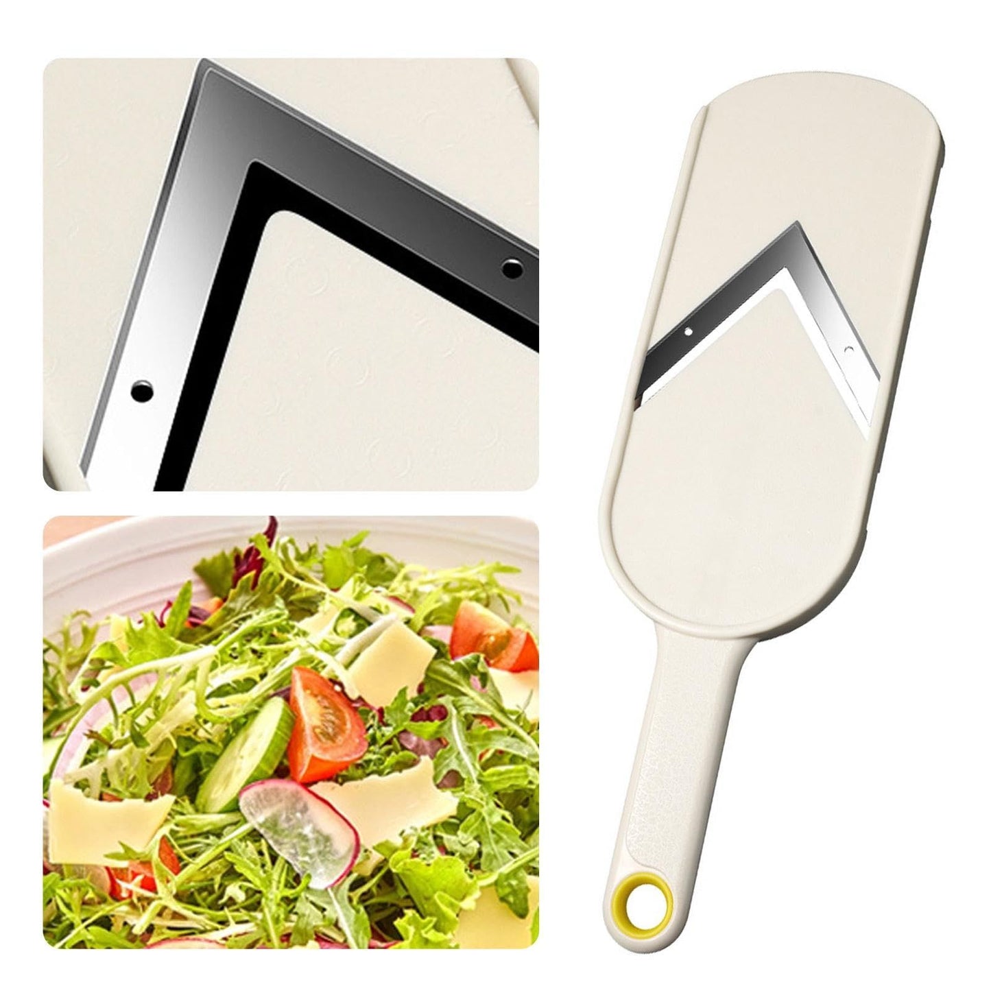 Onion Slicer, Stainless Steel Vegetable Cutter | Salad Grater | Multi-Purpose Chopper For Cabbage Lettuce Onion Vegetable（Salad grater+hand guard (with cleaning brush included)）