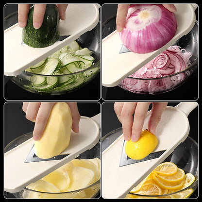Onion Slicer, Stainless Steel Vegetable Cutter | Salad Grater | Multi-Purpose Chopper For Cabbage Lettuce Onion Vegetable（Salad grater+hand guard (with cleaning brush included)）
