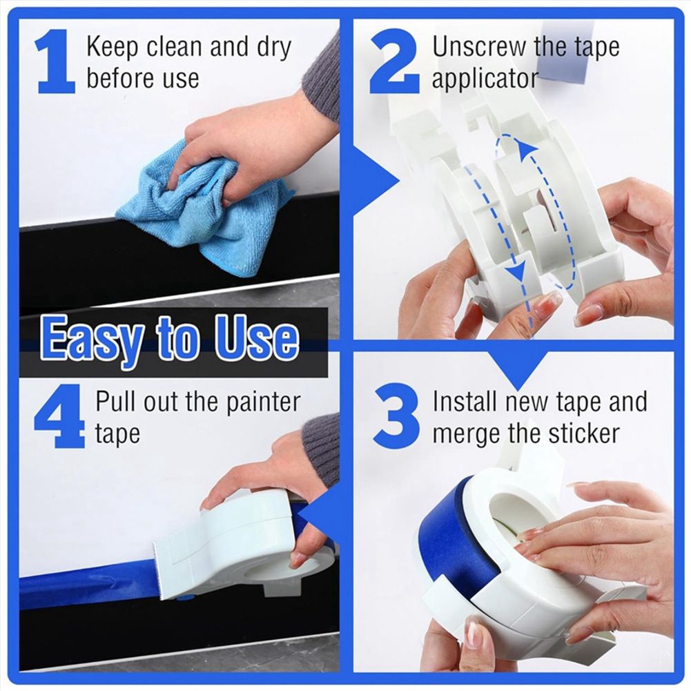 Hand Masker Tape Dispenser, Floor Tape Applicator, Applies Painter's Tape to Masking Film or Paper Continuously, Ergonomic Tape Dispenser for Wall and Floor Painting（Excluding paper tape）