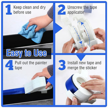 Hand Masker Tape Dispenser, Floor Tape Applicator, Applies Painter's Tape to Masking Film or Paper Continuously, Ergonomic Tape Dispenser for Wall and Floor Painting（Excluding paper tape）
