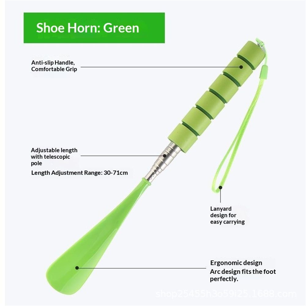 2 pack Shoe Horn Retractable Stainless Steel Long-Handle Foldable Shoe Puller for Seniors Extended Travel Pregnant Women