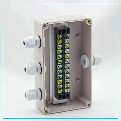 2 pack 1 in to 3 Out Electrical Junction Box w Terminal Connector Gland 158 x 90 x 60mm Waterproof Plastic Grey Dustproof Electric Project Enclosure