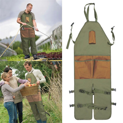 Gardening Apron Adjustable Legs Waterproof Apron mens Tool gardening aprons,for Gardening Woodworking Pottery BBQ Cafe Kitchen Painting Carpenter Work
