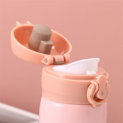 17 oz / 500 ml Insulated Water Bottle, Stainless Steel Thermo Coffee Travel Mug, Thermal Cup with Snap Flip Lid, BPA Free for Hot and Cold Drinking, Pink