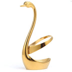 Elegant Small Gold Swan Base Holder for Coffee Bar & Dining, Perfect for Wedding & Entertaining Table Decor