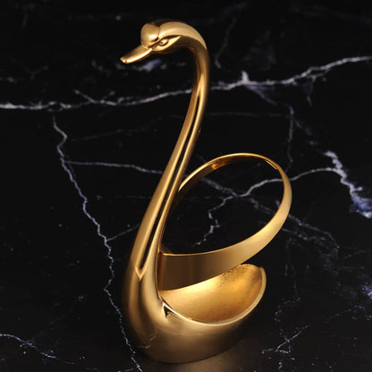 Elegant Small Gold Swan Base Holder for Coffee Bar & Dining, Perfect for Wedding & Entertaining Table Decor