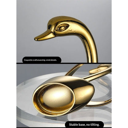 Elegant Small Gold Swan Base Holder for Coffee Bar & Dining, Perfect for Wedding & Entertaining Table Decor