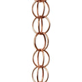 Rain Chains Pure Copper Ring Rain Chain, 125cm Decorative Rain Catcher Chain for Gutters, Rain Chains for Outside, Rain Gutter Replacement Downspout