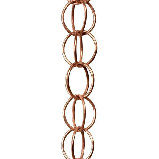Rain Chains Pure Copper Ring Rain Chain, 125cm Decorative Rain Catcher Chain for Gutters, Rain Chains for Outside, Rain Gutter Replacement Downspout