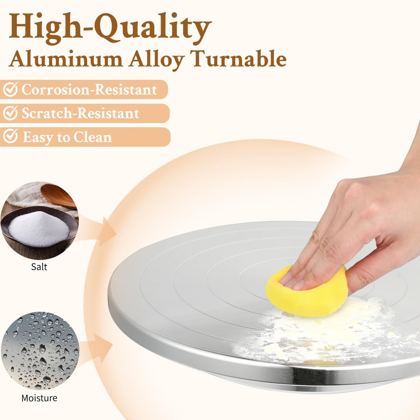7.8 Inch Banding Wheel,Wheel Turnable Aluminium Alloy Metal Sculpting Wheel Rotate with Ball Bearings for Ceramics Clay Model Making Cake Decor Paint Spraying