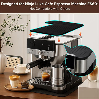 Top Mat Cafe Espresso Machine – Protect Top Surface Food Grade Silicone Tamping Mat for Cafe Accessories – Waterproof Non-Slip Espresso Tamper Mat Black