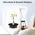 Motorized Rotating Display Stand, 360 Degree Electric Rotating Turntable with Velvet Top, Load Automatic Mute Lazy for Photography Products Jewelry 3D Model, Black Stand