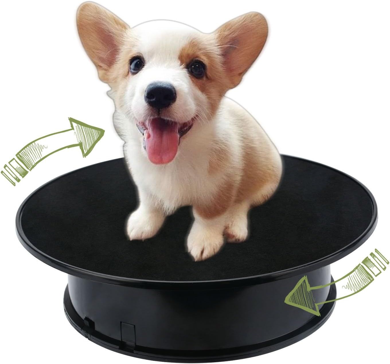 Motorized Rotating Display Stand, 360 Degree Electric Rotating Turntable with Velvet Top, Load Automatic Mute Lazy for Photography Products Jewelry 3D Model, Black Stand