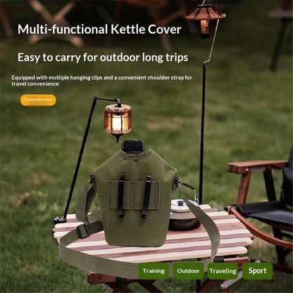 Canteen Water Bottle - 1 LWater Canteen Water Bottle for  Hiking Camping Survival (Bottle & Cover Olive)